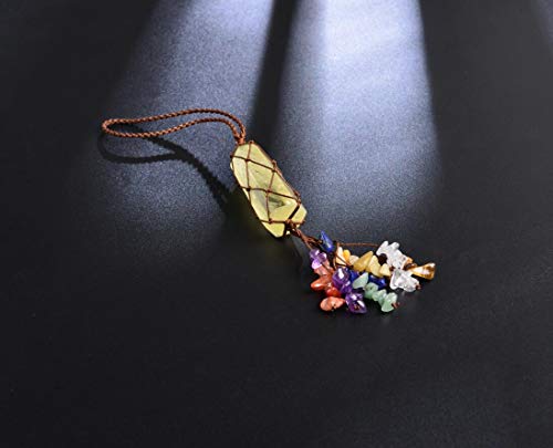 Home Decor Hanging Ornaments Natural Citrine Chakra Ornaments Gemstones Reiki Feng Shui Ornament Window Car Ornament - color: A-style 3