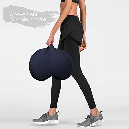 Round Zafu Meditation Cushion D=16" H=5.5" Zabuton Meditation Pillow Yoga Bolster Yoga Pillow Floor seat Zippered Organic Cotton Cover Natural Buckwheat kneeling pillow-Large - color: Grey