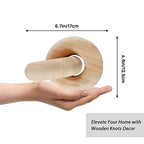 Wood Chain Decor, 2-Link Decorative Chain Hand Carved Boho Wood Knot Decor for Bookshelf Desk Living Room Coffee Table Farmhouse Decorative Ornament (Natural)
