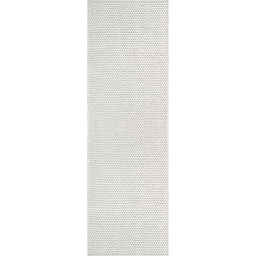 CAMILSON Indoor and Outdoor Runner Rug Off-White Solid Woven Design Easy-Cleaning Non Shedding Farmhouse Living Room Bedroom Garden Patio and Kitchen Washable Outside Carpet Alfombras (2x7) - color: Basketweave/Bone, size: 2' x 7' (Rectangular)