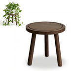Wood Plant Stands Indoor, Updated Single Plant Stand Modern Plant Table for Large Plants, Wooden Plant Stool, Tall Plant Holder Small Round Side for Living Room, Balcony, Office (Dark Brown) - color: Dark Brown