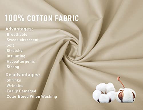 Sunflower Queen Pillowcases Set of 2, 100% Cotton Queen Size Pillow Cases 2, 20×30 inches Light Brown, Soft and Breathable - color: Light Brown, size: Queen (20"x30")