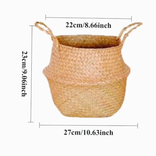 8 inch Woven Planter Basket for Indoor Plants – Large Monstera Pot, Woven Storage Basket, Boho Home Decor (Original,8.66''X9.06'') - size: 8.66''X9.06''