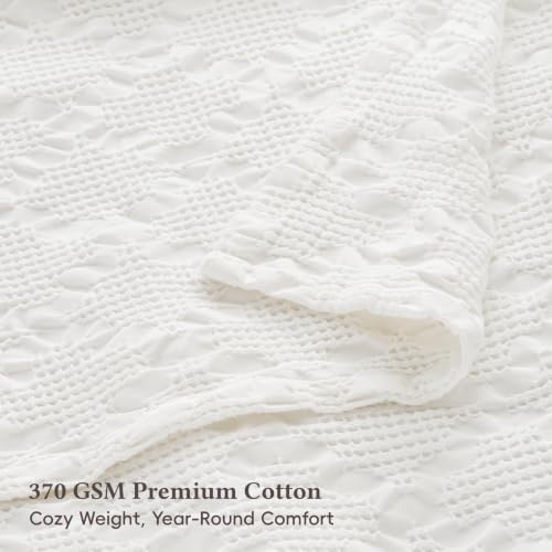David's Home 100% Cotton Waffle Blanket Twin Size for College Dorm, Lightweight Breathable Cooling Throw for Spring Summer, Snag-Resistant, Aesthetics Home Decor for Couch Sofa Bed, White, 66 * 90 - color: White, size: Twin(66*90")