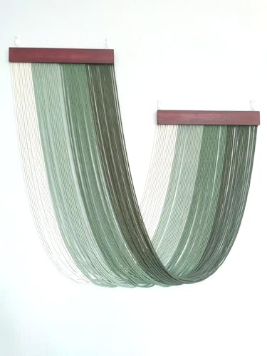 Tie-Dye Macrame Wall Hanging Large 46" Wx36 L Dip Dye Yarn Tapestry Home Boho Wall Decor Ombre Art Headboard Bedroom Living Room Apartment,Green - color: Green