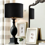 GO&SO Black Velvet Lamp Shades Set of 2 Medium Drum Lampshades -13" Top x 13" Bottom x 10" High(Spider) Traditional Fabric Lamp Shade for Table Lamps - Replacement Lampshade - Assembly Required - color: black--2, size: 13*13*10 inch-2 Pack