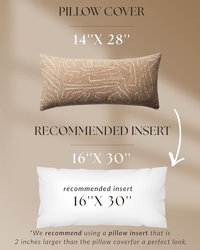 Throw Pillow Covers, Pack of 1 Woven Jacquard Cushion Covers for Sofas, Couches, Bed, Boho Home Decor, Cozy Soft and Comfortable Pillow Cases Bed, Amorf, Camel 14x28 Inch - color: Camel, size: 28" x 14" (Pack of 1)