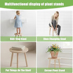 Wood Plant Stands Indoor, Single Plant Stand Modern Plant Table for Large Plants, Wooden Plant Stool Tall Plant Holder Small Round Side/End Table for Living Room Balcony Office (Light Brown) - color: Light Brown