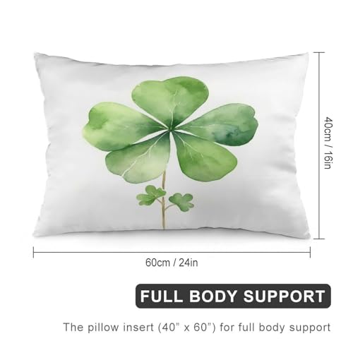 Couch Pillow Cases Watercolor Green Lucky Clover Pillow Covers Clover Lucky Decorative Lumbar Cushion Cases Double-Sided Printing Design Hotel Cafe Car Sofa 16 "x24 - color: Pattern-1, size: 24" x 16" (Pack of 1)