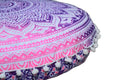 ICC Floor Pillows & Cushion Covers, Decorative Hippie Mandala Pouf Pillow Cover Bohemian Seating Meditation Cushion Cover, Large Boho Ottoman Case Pillowcase for Couch Pink Ombre, 32" Round - size: 32" x 32" (Pack of 1), style: Pink Ombre