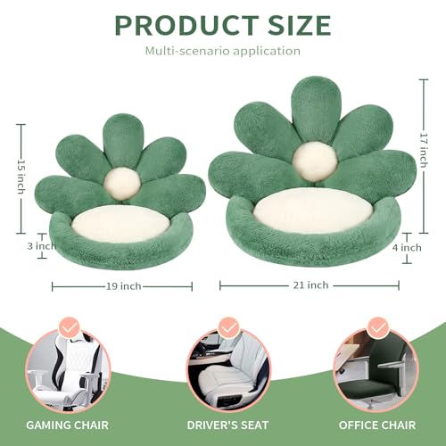 Ditucu Flower Shape Chair Pillow Cute Seat Cushion 21 inch Comfy Lazy Sofa Floor Pillows Dorm Seating for Bedroom Decor Green - color: Green, size: Large