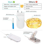 16 Pack 10 ft 30 LED Fairy Lights Battery Operated Waterproof Silver Wire Mini String Lights Firefly Starry Moon Lights for DIY Crafts Wedding Party Bedroom Table Centerpieces Christmas(Warm White) - color: Warm White, size: 16 Pack