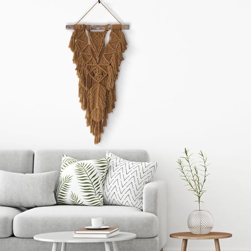 Macrame Cotton Cord 4mm x 547yds, ZUEXT Natural Handmade Caramel Braided Cords 4 Strands Knitted Rope String for Craft Wall Hanging Weaving Tapestry Dream Catchers Hanger DIY Gift (500m) - color: Caramel, style: 4mm x 500m