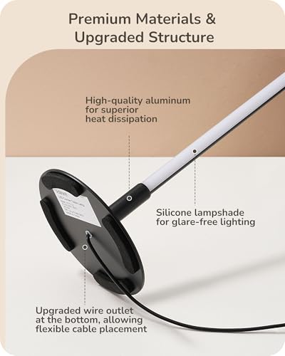 EDISHINE Upgraded LED Table Lamp, Stepless Dimmable Bedside Lamp with 3 Color Temperature, Modern Nightstand Lamp, Desk Lamp for Bedroom, Living Room, Corner, Gift, Metal Finish, Black, 6W - color: Black