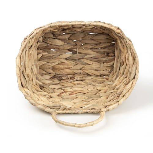 Hanging Wall Basket Handwoven Wicker Basket for Plants, Flowers & Storage, Rustic Farmhouse Wall Decor Organizer, Natural Water Hyacinth - color: Natural-water Hyacinth