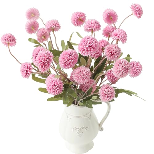 Floroom 6pcs Fuchsia Pink Faux Silk Mums Artificial Flowers, Bulk Fake Small Mini Chrysanthemums with Stems for DIY Wedding Centerpieces Floral Arrangements Vase Fillers Home Decorations - color: Fuchsia Pink, size: 6pcs