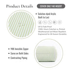 Hofdeco Premium Coastal Hampton Outdoor Performance Bolster Pillow Cover Only, 6"x20" Water Repellent, UV and Fade Resistant for Backyard, Couch, Poolside, Grass Green Woven Coastline Stripes - color: Grass Green Coastline Stripes 6"x20"