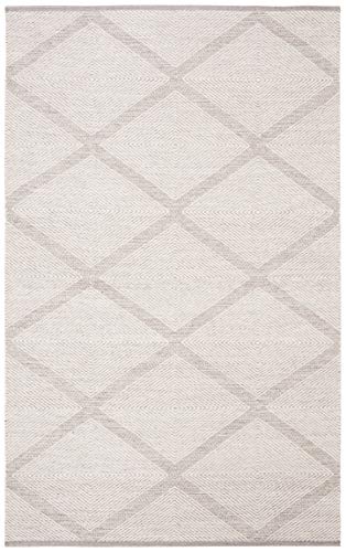 SAFAVIEH Montauk Collection Area Rug - 5' x 8', Grey, Handmade Cotton, Ideal for High Traffic Areas in Living Room, Bedroom (MTK821A) - color: Grey, size: 5' x 8' (Rectangular)