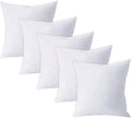 Throw Pillow Inserts (Set of 5, White), 18x18 Inches - Premium Cushion Fillers for Sofa, Bed, and Home Décor (18x18 Inch (Pack of 5))