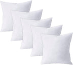 Throw Pillow Inserts (Set of 5, White), 18x18 Inches - Premium Cushion Fillers for Sofa, Bed, and Home Décor (18x18 Inch (Pack of 5))