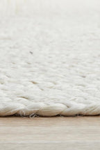 100% Jute Area Rug 10 Feet- Braided Design Hand Woven Off-White Natural Fibers Carpet - Home Decor for Living Room Hallways (10' Round, Off-White)