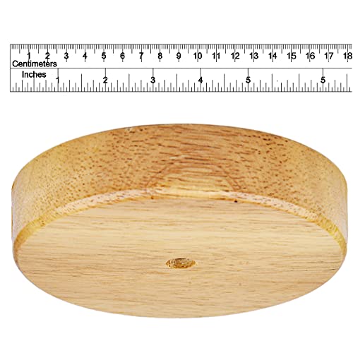 Arturesthome 7" Wood Ceiling Canopy Light Kit Rewind Single Hole with Hardware, Ceiling Plate for Pendant Lighting Chandelier, Screw Fixing on Both Sides - color: Wood, size: 7.08 Inch