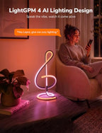 Lepro TB2 AI Smart Table Lamp, RGB+IC Addressable LED Lamps Alexa Google Home Enable, APP Control DIY Color Changing Modern Spiral Lamp, Music Sync, AI Generated Lighting LLM, 2.4 GHz WiFi/Bluetooth - style: Treble Clef