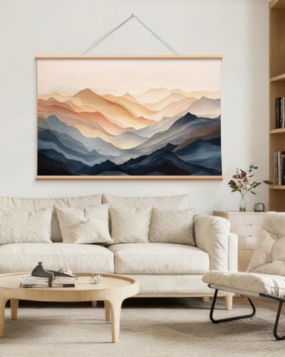 VIYYIEA Extra Large Canvas Wall Art, 36x54 Inch Abstract Mountain Landscape, Modern Neutral Nature Wall Decor for Living Room or Bedroom, Above Sofa - color: Mountain Texture Art