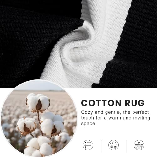 OLANLY Black and White Striped Rug 2' x 3' (24" x 36") – Washable Cotton Indoor Outdoor Doormat for Front Door, Entryway, Kitchen, Porch, Patio Decor - color: Black White Vertical Stripe, size: 2' X 3' (Rectangular)