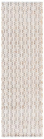 SAFAVIEH Natural Fiber Collection Area Rug - 2'3" x 8' Runner, Natural & Blue, Handmade Jute & Wool, Ideal for Living Room, Hallway, Foyer, Entryway, Bedroom (NFB225N) - color: Natural/Blue, size: 2'3" x 8' (Runner)