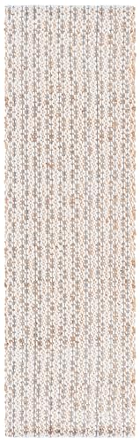 SAFAVIEH Natural Fiber Collection Area Rug - 2'3" x 8' Runner, Natural & Blue, Handmade Jute & Wool, Ideal for Living Room, Hallway, Foyer, Entryway, Bedroom (NFB225N) - color: Natural/Blue, size: 2'3" x 8' (Runner)