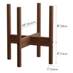 ALIGADO 2 Pack Bamboo Plant Stands Indoor, for Up to 10 Inch Pots, Built to Fit Corners, Sturdy & Stable Design, Walnut Finish