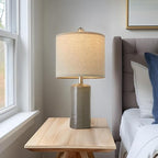G-SAFAVA 20.25" Small Table Lamps Set of 2 Modern Ceramic Lamps for Living Room Farmhouse Bedside Lamps Boho Lamps for Night Stands Grey Bedroom Lamp Side End Table Lamps - color: Gray