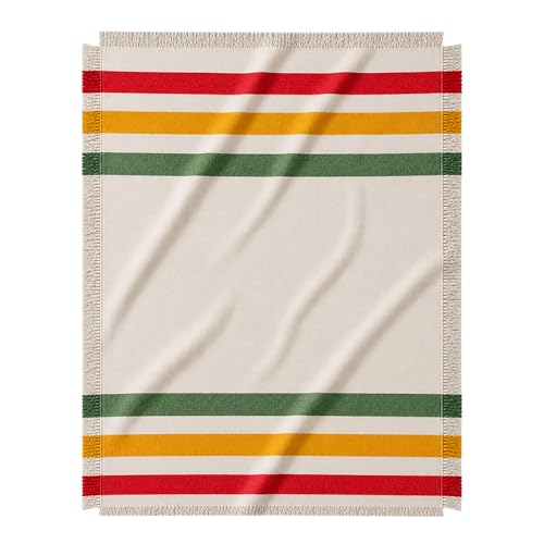 Prismatic Springs Striped Afghan Throw Blanket | Thick & Cozy | Cotton USA Made (73x48) - color: Prismatic Springs