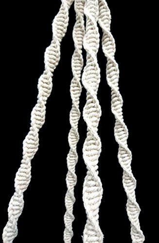 4 Legs Cotton Rope Macrame Plant Hanger Hanging Planter Holders Cream Color, 48-inches for 10-12" Pot (Cream) - color: Cream
