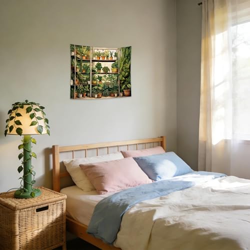 QGHOT Plant Tapestry Green Botanical Tapestry Wall Hanging Vintage Potted Tapestries for Bedroom Living Room Decor 31.5" L x 39.4" W - color: Z-Green, size: 31.5"L x 39.4"W