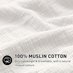 EMME Muslin Cotton Duvet Cover Set Cream White Twin Size Linen Like Soft Breathable Lightweight Summer Comforter Cover Set with Zipper Closure (Cream White, Twin, 68"x90") - color: 01 - Cream White, size: Twin(68"×90")