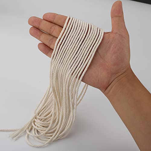Macrame Cord 3mm x 218yards Natural Macrame Cotton Rope Colored Macrame Rope Soft Cotton Cord Macrame Supplies Craft Rope Macrame Yarn for Plant Hanger Wall Hanger Dreamcatcher (Beige) - color: Beige, size: 3mmx220Yards