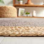 SAFAVIEH Area Rug 3' Round - Natural Fiber Collection - Grey & Natural Brown, Handmade Jute, Braided Border Design (NF801F) - color: Grey/Natural, size: 3' (Round)