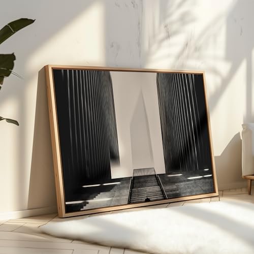Monem Art Between Two Buildings Print - Delusive Corridor Poster - Architecture Art - Monochrome Office or Living Room Decor - 8x10 Unframed Wall Art by Adam Dauria - color: Style-04, size: 8"L x 10"W
