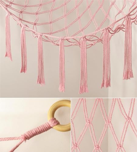 mirolam Stuffed Animal Storage Hammock Net - Toy Hammock Net for Stuffed Animals Corner - Hanging Stuff Animal Organizer Holder Large Pink Baby Nursery Room Decor - color: BabyPink, size: XL Large(51L"*51H"*65"W)