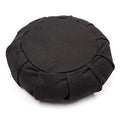 Myga Zafu Yoga Meditation Cushion with Washable Cover - Floor Cushion Pillow with Natural Buckwheat Filling - Soft Round Cotton Design for Meditating or Pranayama Exercises - color: Black