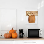 Imitation Rattan Woven Basket Wall Hanging Storage Organizer with Handle for Kitchen Herbs Fruits Vegetables and Home Decor 9.6X6.1X4.3 Inch