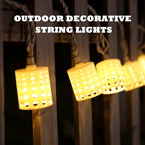Vigdur 10FT Lantern String Lights - Hollow-Out Style Indoor String Lights Connectable Waterproof Indoor Outdoor Patio Lights for Garden Party Bedroom Christmas Decor - color: Cream