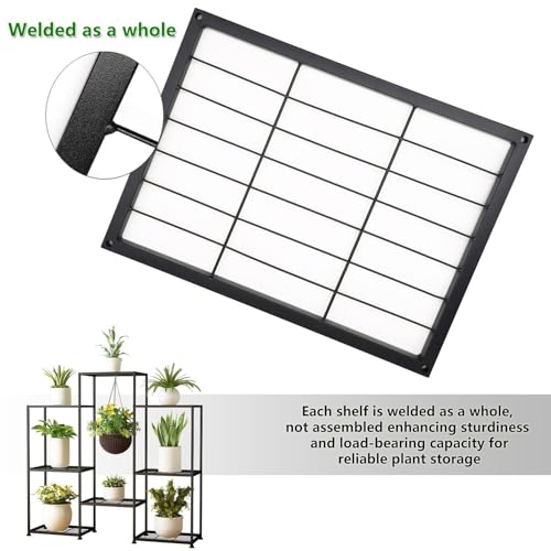Metal Plant Stand Indoor Metal Plant Stands Outdoor Tiered Plant Shelf for Multiple Plants, 4 Tiers 8 Potted Plant Rack Holder Garden Shelves Flower Stand for Living Room Patio Corner (8 Tiers-B)