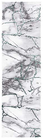 SAFAVIEH Craft Collection Runner Rug - 2'3" x 8', Grey & Green, Modern Abstract Design, Non-Shedding & Easy Care, Ideal for High Traffic Areas in Living Room, Bedroom (CFT877Y) - color: Grey/Green, size: 2'3" x 8' (Runner)