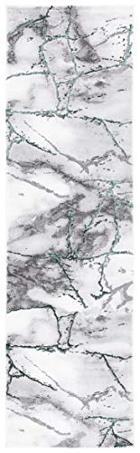SAFAVIEH Craft Collection Runner Rug - 2'3" x 8', Grey & Green, Modern Abstract Design, Non-Shedding & Easy Care, Ideal for High Traffic Areas in Living Room, Bedroom (CFT877Y) - color: Grey/Green, size: 2'3" x 8' (Runner)