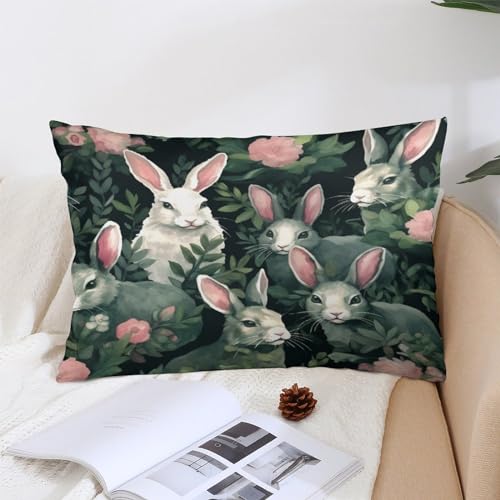 Pillows & Pillow Covers Watercolor Bunnies Pillow Case Spring Easter Farmhouse Decor Cushion Cover Pillow Case Sofa Living Room Bedroom Dormitory Decoration 16 "x24 - color: Pattern-8, size: 24" x 16" (Pack of 1)