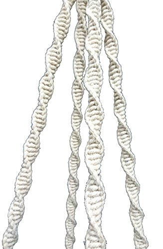 4 Legs Cotton Rope Macrame Plant Hanger Hanging Planter Holders Cream Color, 48-inches for 10-12" Pot (Cream) - color: Cream