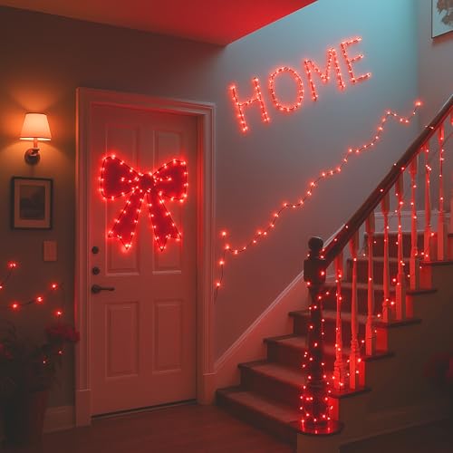 Joomer Fairy String Lights 33FT 100 LEDs Plug in Fairy Lights Indoor Copper Wire String Light DIY for Bedroom, Parties, Wedding, Christmas, Outdoor, Indoor Decoration (Red, Non-Connectable) - color: Red, size: 100led